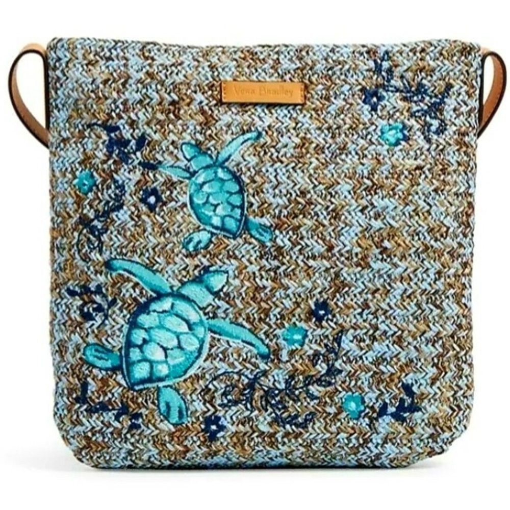 Vera Bradley Blue and Brown Woven Sea Turtle shoulder bag